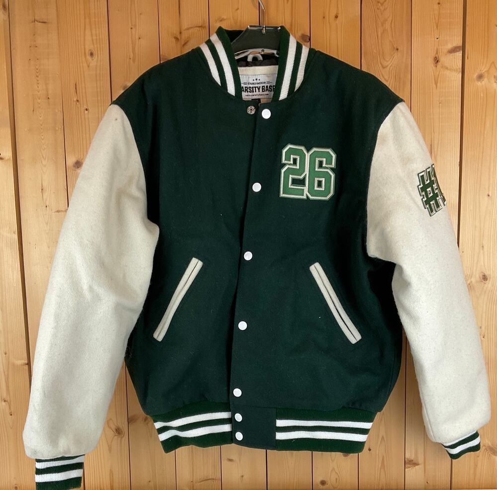 Varsity Base Wool Jacket Genuinely American, Green/White - Size M